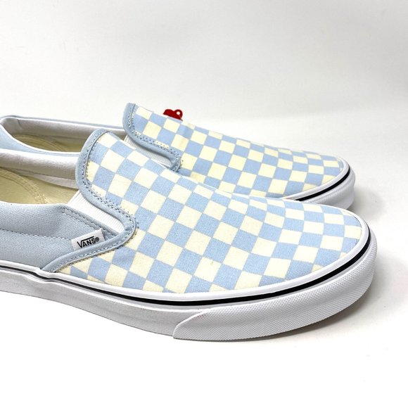 🌿Sale🌿 Vans Classic Slip On Checker Blue Canvas Sneaker Men's Size VN0A33TB42Y - Picture 2 of 10